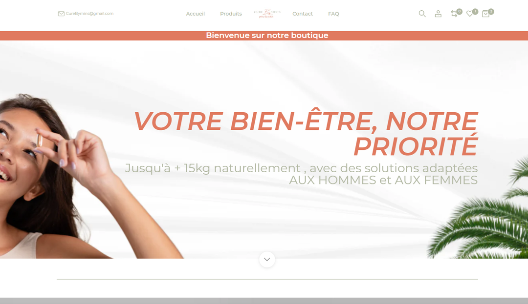 Cure by Mins - Boutique e-commerce Shopify